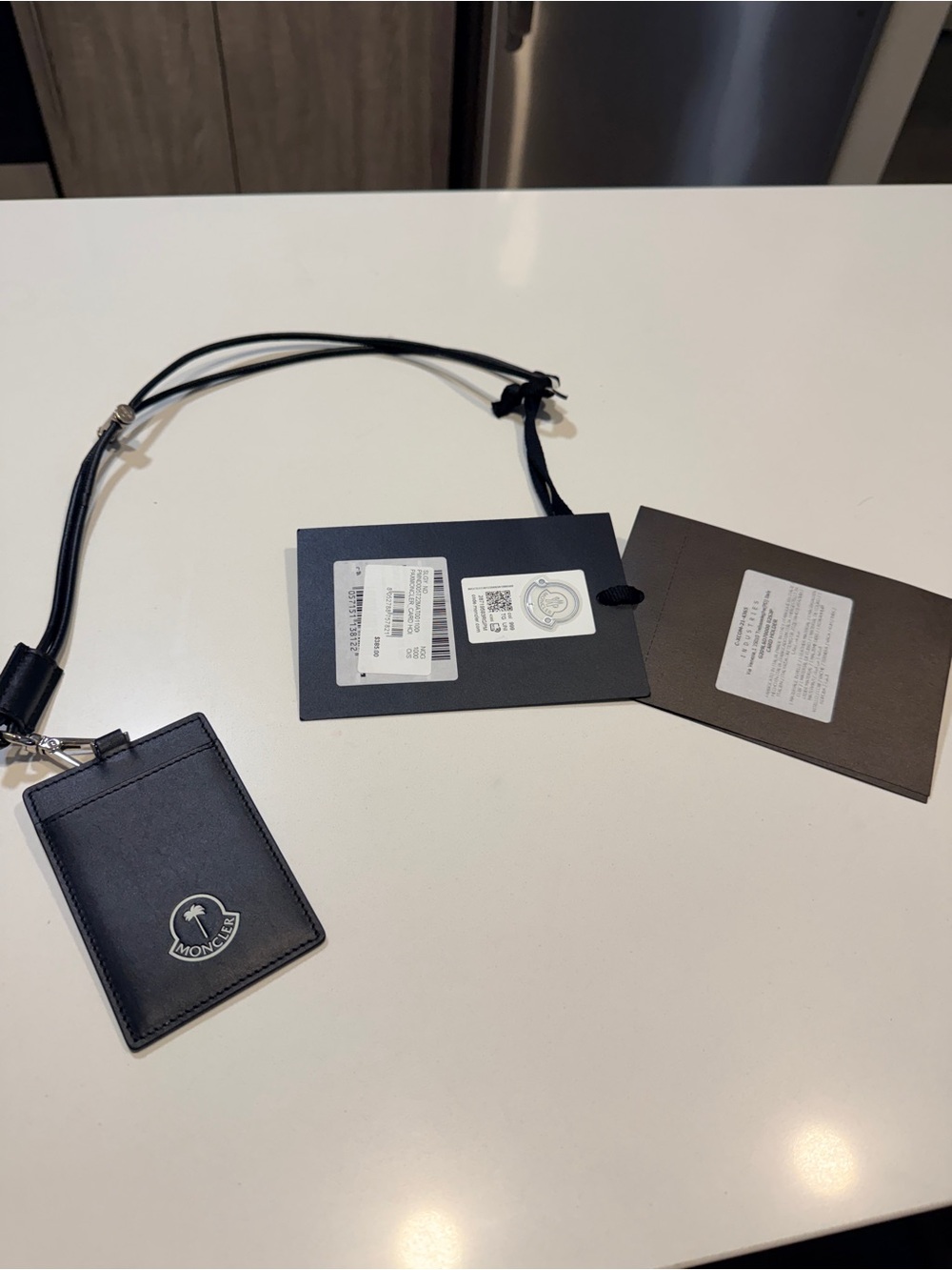 Moncler x Palm Angels Leather ID Badge Holder Lanyard NWT